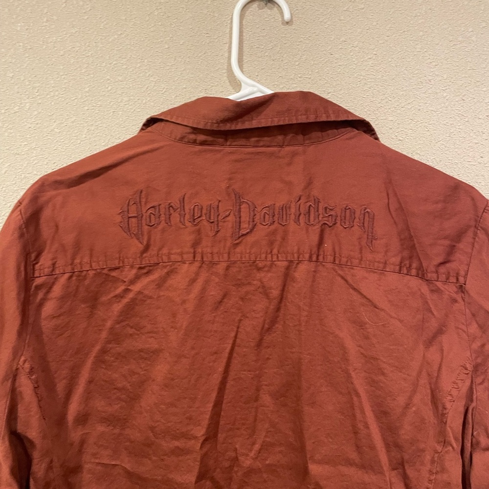 Harley Davidson Rust Button-Up Shirt - image 4